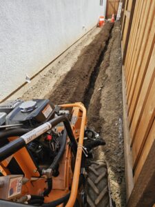 Trenching for irrigation line